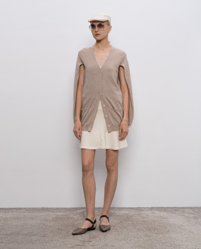 Brunello Cucinelli Бежевий топ із шовку з кишенями M0C5937619