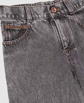 Brunello Cucinelli Дитячі сірі джинси з ланцюжком моніль BH188P644C