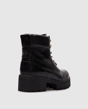 Givenchy Черные кожаные ботинки Trekker с логотипом BE604TE292