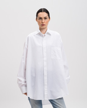 Vetements Белая рубашка в логотип шаблон. UA66SH400W