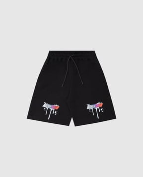 Sprayground Детские черные шорты Characters Fight SPY1281EBLK