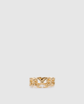 Off-White Золотиста каблучка з емблемою Arrow OWOC11GC99MET001