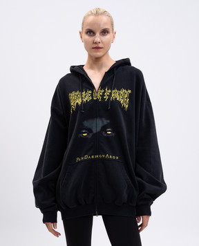 Vetements Чорна спортивна куртка з принтом UCF76ZU550Bw