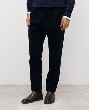 Brunello Cucinelli Сині вельветові штани M280UM5030