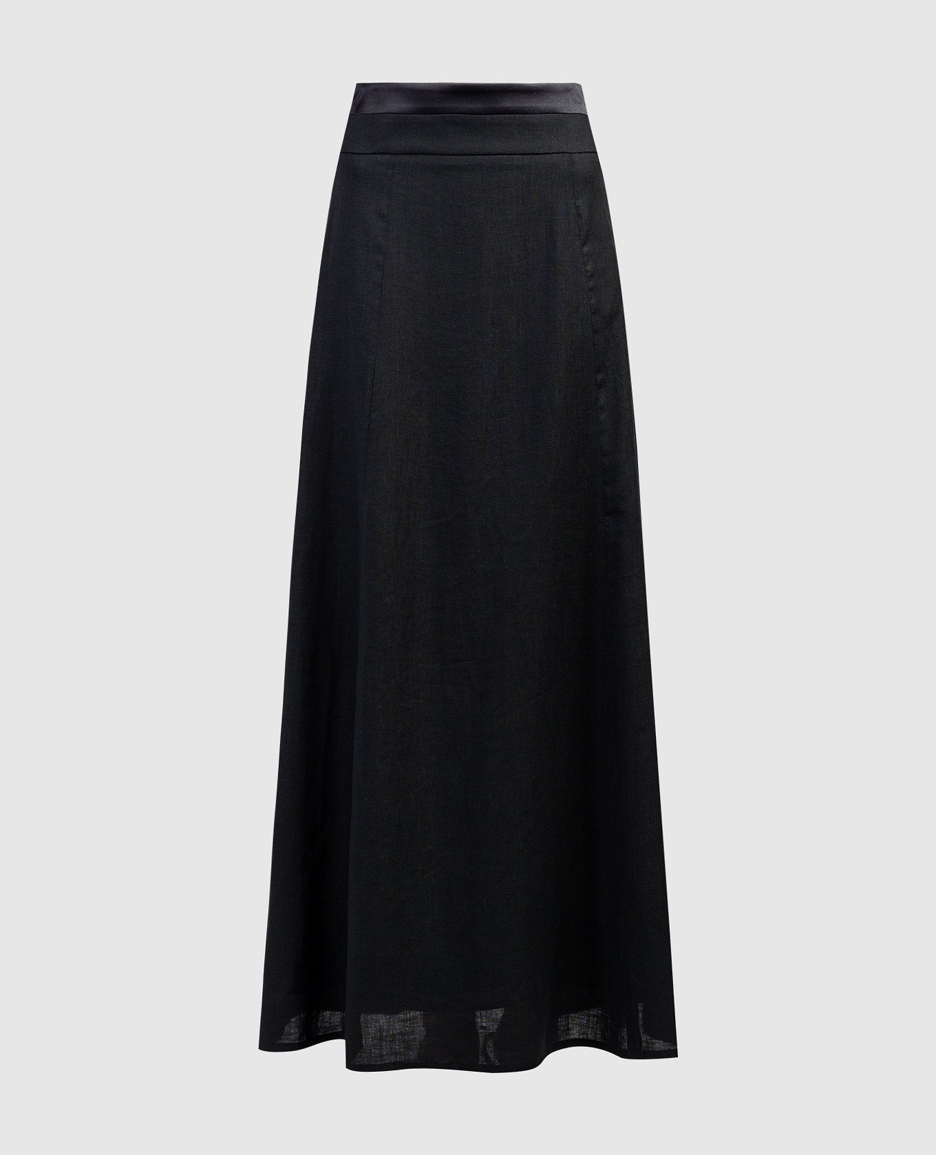 Black linen maxi skirt