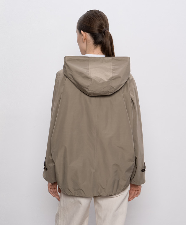 Brunello Cucinelli Бежевая двубортная куртка с цепочкой мониль MG5017868 изображение 4