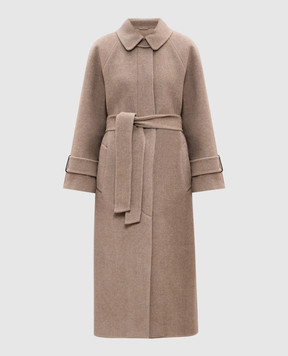 Brunello Cucinelli Бежевое пальто из шерсти и кашемира MG5009855