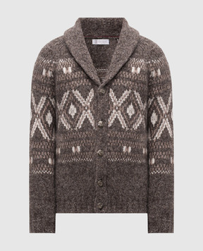 Brunello Cucinelli Коричневый кардиган с шерстью альпаки M2B301716