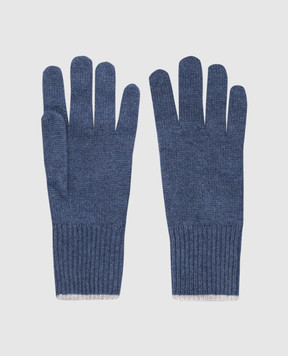 Brunello Cucinelli Синие перчатки из кашемира M2293118