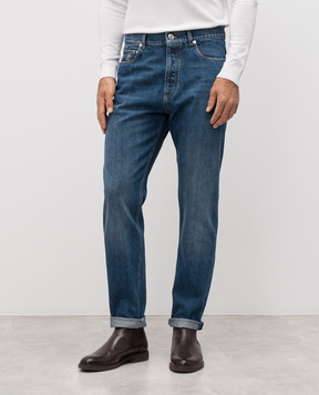 Brunello Cucinelli Синие джинсы с эффектом потертости M241PO1090
