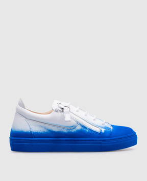 Giuseppe Zanotti Дитячі білі шкіряні снікери з контрастним градієнтом SBE8405004