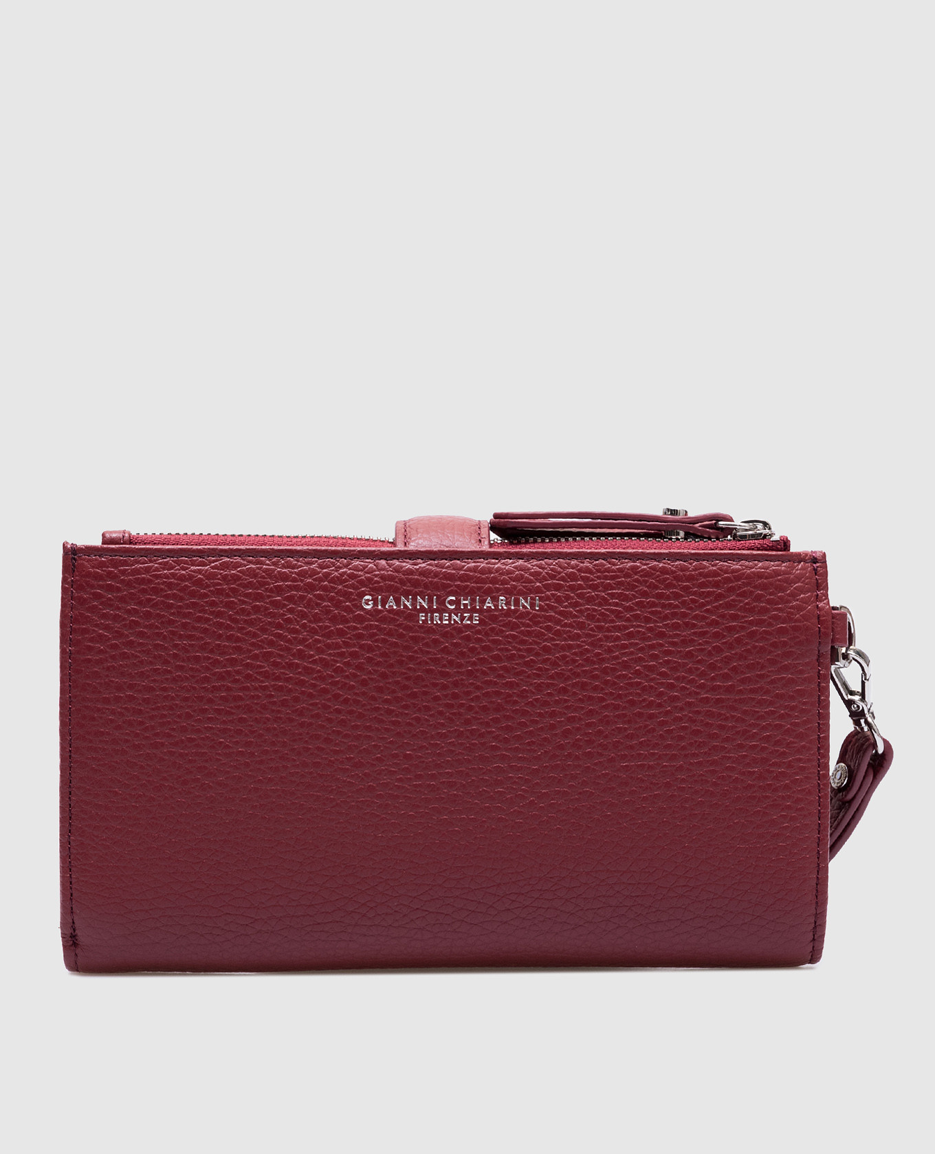 

Бордовый кожаный кошелек с принтом логотипа, Кошельки