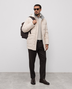 Brunello Cucinelli Бежевая пуховая куртка MM4911823