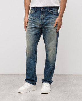 Fear of God Синие джинсы с эффектом потертости FG25FW45453DNM
