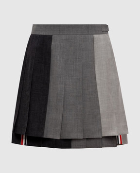 Thom Browne Сіра спідниця-плісе з вовни FGC789F00473