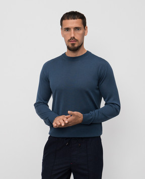 Canali Синий джемпер из шерсти MK02353C1122