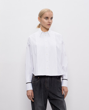 Brunello Cucinelli Белая рубашка с цепочкой мониль M0091RB416