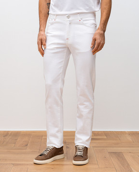 Kiton Білі джинси з патчем логотипа UPNJSMK0602F