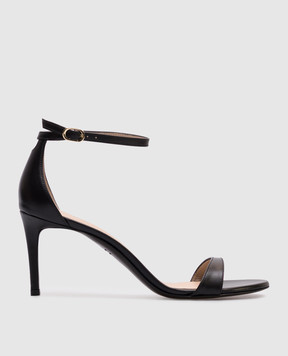 Stuart Weitzman Чорні шкіряні босоніжки NUDIST SK306