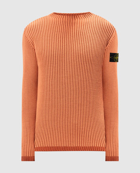 Stone Island Помаранчевий светр з вовни з логотипом 8115532C1