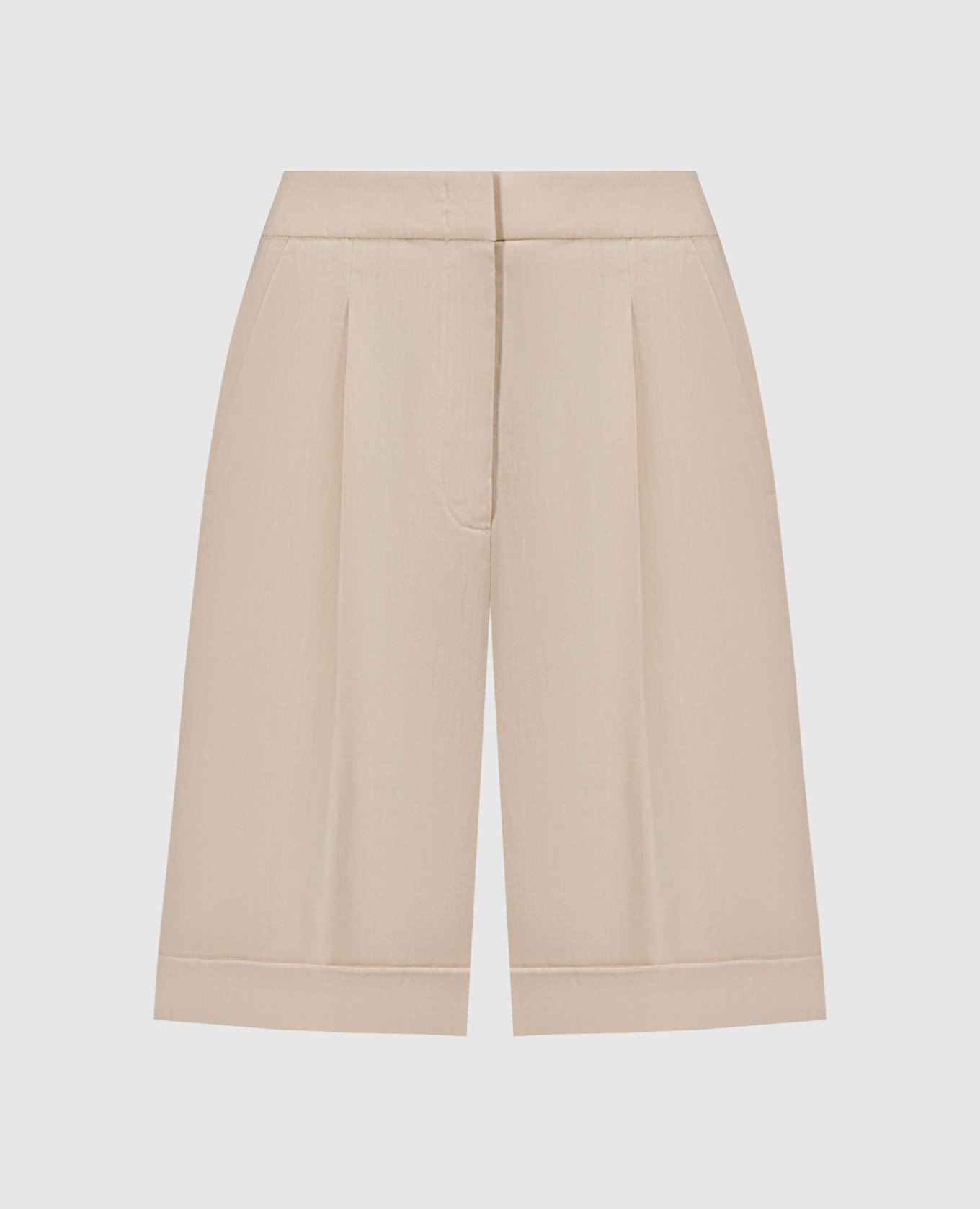 Beige shorts with linen