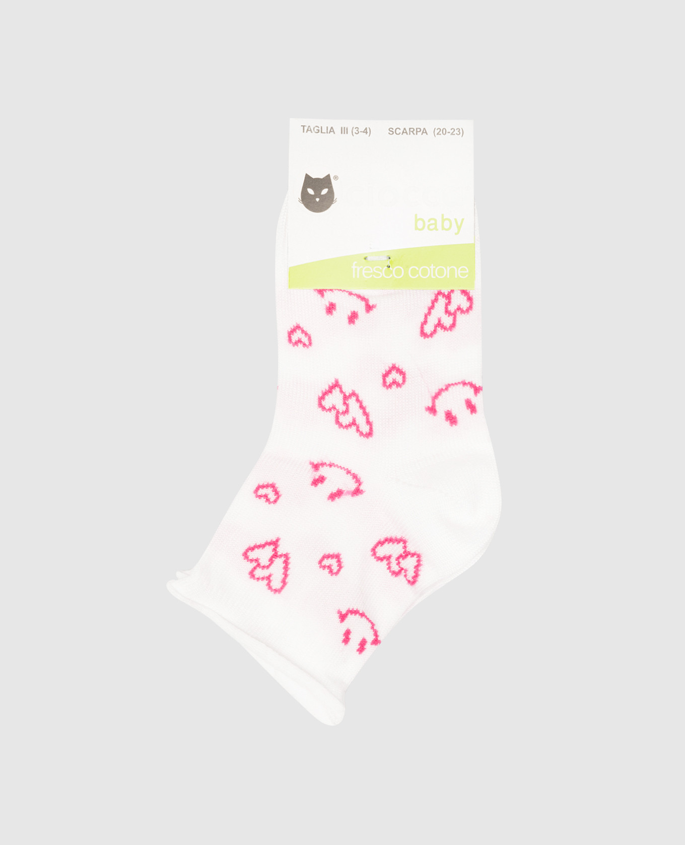 

Детские белые носки Ciocca в узор., Белый, Носки