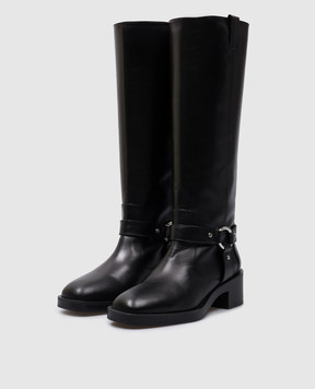 Stuart Weitzman Черные кожаные сапоги Jax SJ176