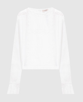 Twinset Белая блуза с кружевом 251TP2381