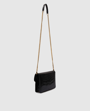 Tom Ford Черная кожаная сумка-мессенджер с тиснением под кожу крокодила L1738LCL395X