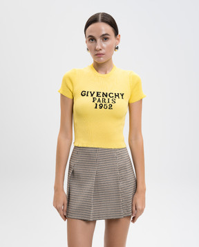 Givenchy Желтый топ в рубке с логотипом BW61H14ZSK
