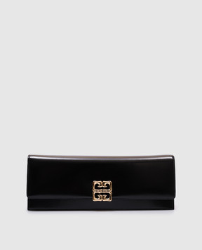 Givenchy Чорний шкіряний глянцевий клатч з емблемою логотипа BB5115B27G