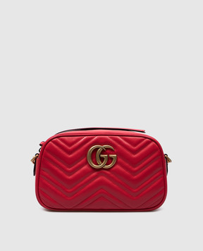 Gucci Червона шкіряна сумка крос-боді з металевим логотипом GG 447632AABZB