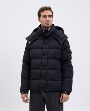 Moncler Чорний пуховик Vezere з логотипом K20911A0020553333