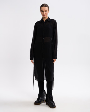 Ann Demeulemeester Черная удлиненная блуза Sandrina B0012438FA561