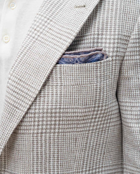 Brunello Cucinelli Синий платок-паше из шелка в принт пейсли MR8940091