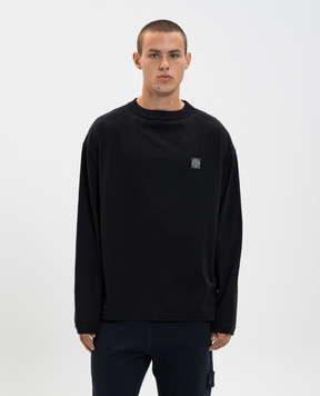 Stone Island Чорний лонгслів з нашивкою логотипа K2S152100024S0115