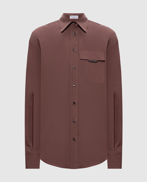 Brunello Cucinelli Коричнева сорочка з ланцюжком моніль M0091MY516