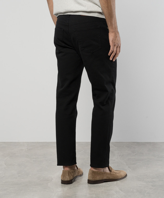 Brunello Cucinelli Чорні штани з патчем і вишивкою логотипа M277PD3210 зображення 4