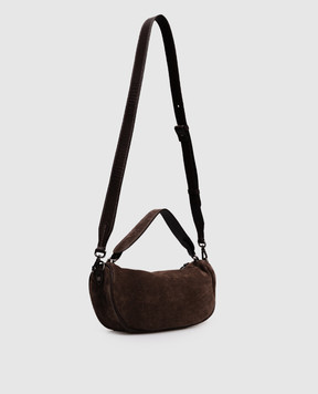 Gianni Chiarini Коричневая замшевая сумка-багет Cindy с логотипом BS11700CMPL
