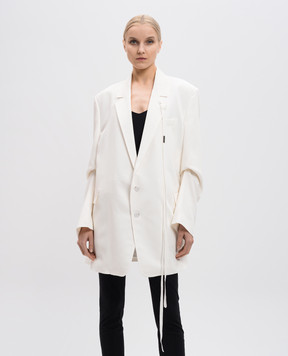 Ann Demeulemeester Білий жакет Agnes з вовною B0012370FA556