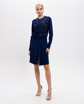 Blumarine Синя спідниця з мереживом 7347