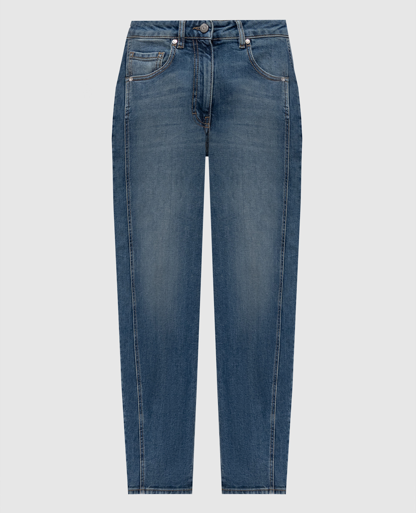 Синие джинсы мом с логотип патч