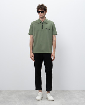 Balmain Зеленое поло с логотипом DH1GC028BC78