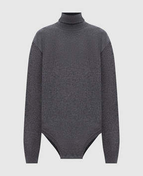 Maison Margiela Серое боди из шерсти и кашемира S50NA0026M13060