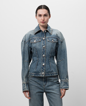 Max Mara Sportmax Синя джинсова куртка FILATO з ефектом потертості FILATO