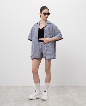 Palm Angels Синие шорты в полоску PWCB050S25FAB001
