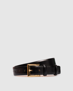 Magda Butrym Чорний шкіряний ремінь з тисненням емблеми BELT01402725