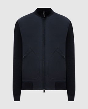 Canali Синяя куртка с брендовой нашивкой SG03220O40977