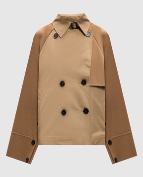 Max Mara Weekend Бежевая двубортная куртка BAZAR с шерстью верблюда BAZAR