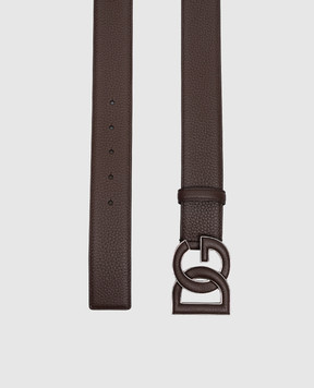 Dolce&Gabbana Коричневый кожаный ремень с логотипом DG BC4675AT489